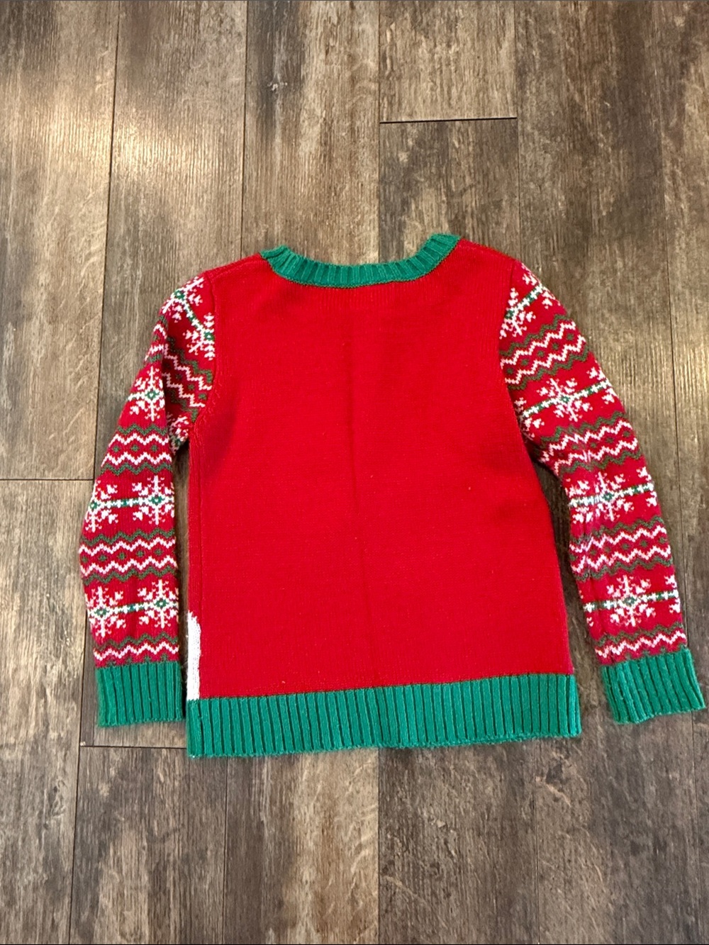 32 Degrees Red Holiday Sweater with White Dog and Green Tree - Picture 8 of 8